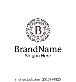 Elegant ornamental emblem premium crest template logo