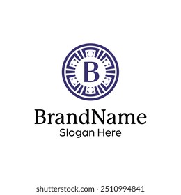 Elegant ornamental emblem premium crest template logo