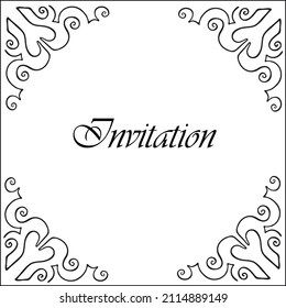 Elegant ornamental frame, decorative border for greeting cards, banners, invitations. Isolated vector illustration.