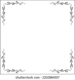 Elegant ornamental frame, decorative border for greeting cards, banners, invitations. Gradient frame for white background. Isolated vector illustration.