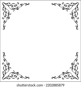 Elegant ornamental frame, decorative border for greeting cards, banners, invitations. Isolated vector illustration.