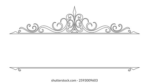 Elegant Ornamental Frame Divider Vintage Flourish Border Design
