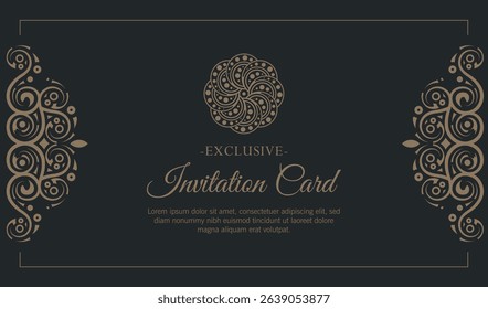 Elegant Ornamental Frame with Floral Motif for Invitation Card Design