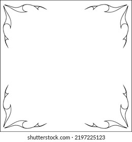 Elegant ornamental frame with pointy elements, decorative border for greeting cards, banners, invitations. Isolated vector illustration.