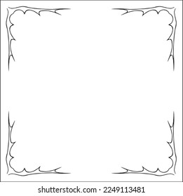 Elegant ornamental frame with pointy elements, decorative border for greeting cards, banners, invitations. Isolated vector illustration.