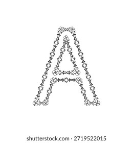 Elegante, ornamentale A-Monogramm-Vektorgrafik; Dekorative viktorianische Filigree Initiale für Luxus-Branding, Hochzeitseinladungen und Boutique-Logo-Design
