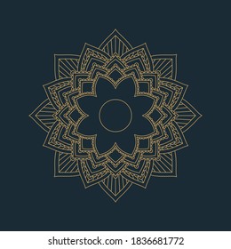 Elegant ornamental mandala background design with gold color. arabic vector mandala background. Circular pattern in the form of a mandala. Henna tatoo mandala. Mehndi style.