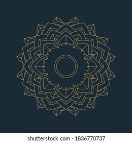 Elegantes mandaläisches Hintergrunddesign mit goldener Farbe. arabische Vektorgrafik-Mandala-Hintergrund. Kreislaufmuster in Form einer Mandala. Henna tatoo mandala. Mehndi-Stil.