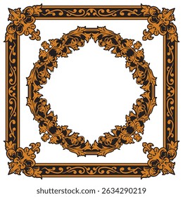 Elegant Ornamental Rectangle with Classic Gold Finish