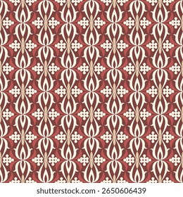 Elegant Ornamental Repetitive Seamless Pattern with Floral and Geometric Elements