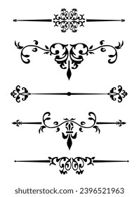 Elegant ornamental set collection in black colour