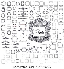 Elegant ornamental vintage retro design frame collection