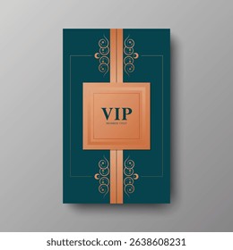 Elegant Ornamental VIP Invitation Card with Golden Accents Decoration