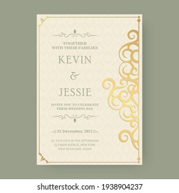 Elegant ornamental wedding card template