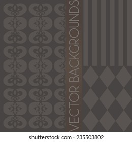 ELEGANT ORNAMENTS. BACKGROUND SET. VECTOR ILLUSTRATION.