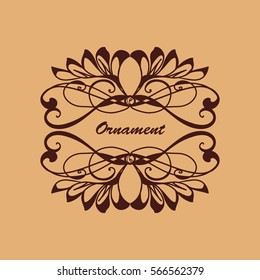 Elegant ornament.Straninny calligraphic decoration element. Light winged element.Retro pattern design style for invitations, logos, posters, banners and badges.