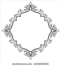 Elegante sierlijke cirkelvormige frame met bloemige scrollwork