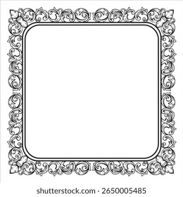 Elegante sierlijke cirkelvormige frame met bloemige scrollwork