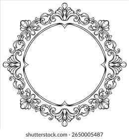 Elegant Ornate Circular Frame with Floral Scrollwork - Powered by Shutterstock - Get 15% off with code: PIKWIZARD15