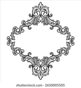 Elegant Ornate Circular Frame with Floral Scrollwork - Powered by Shutterstock - Get 15% off with code: PIKWIZARD15