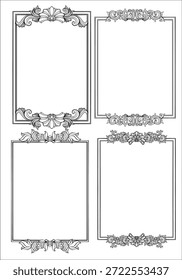 Coleção de Quadros Decorativos Ornados Elegantes com Florezas 