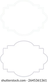Elegant ornate frame with atom design element