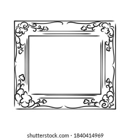 Elegant Ornate frames, picture frame, vector sketch illustration