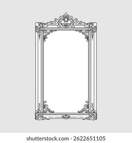 Elegante sierlijke spiegelframe illustratie