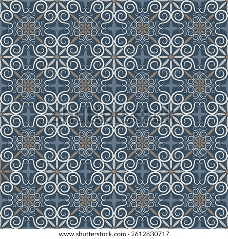 Elegant ornate seamless pattern. Overlapping art forms, stripes, polygons, segments are grouped and arranged in a certain order. Vector. 