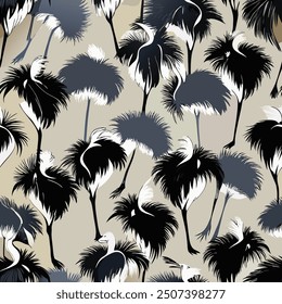 Elegante patrón de plumas de avestruz con largo