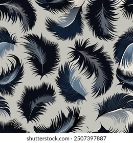 Patrón inconsútil elegante de la pluma del avestruz con la impresión animal larga para la materia textil 