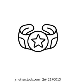 Elegant Outline Of A Championship Belt Adorned With A Star Symbol