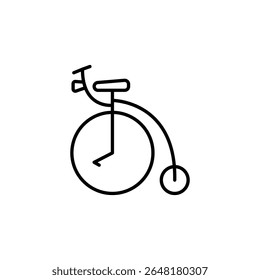 Elegant Outline Of A Classic Penny Farthing Bicycle On White