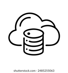 Vector e ilustración de almacenamiento en la nube de esquema elegante para soluciones digitales