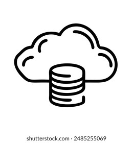 Vector e ilustración de almacenamiento en la nube de esquema elegante para soluciones digitales