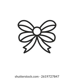 Elegant outline of a decorative bow, perfect for festive designs and crafts