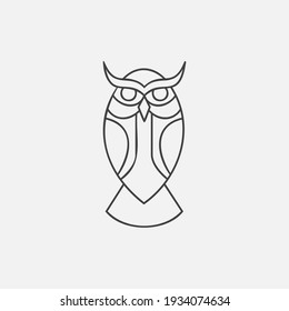 Elegant outline design owl logo