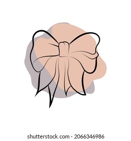 Elegant outline drawing of bow, vector illustration.