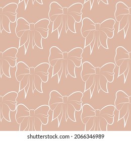 Elegant outline drawing of bow, vector illustration.