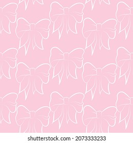 Elegant outline drawing of bow, vector illustration.