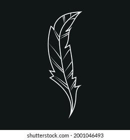 Dibujo esquemático elegante de plumas, ilustración vectorial