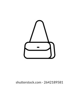Elegant Outline Drawing Of A Handbag With Shoulder Strap Isolated On White