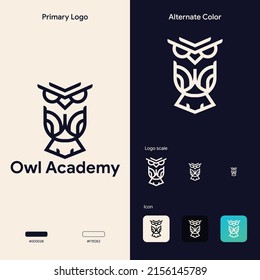 elegant outline owl logo concept
