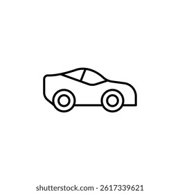Elegant outline of a sporty convertible car design on a white background