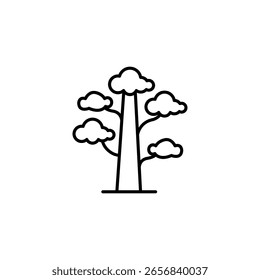 Elegant Outline Of Stylized Tree With Cloud Like Foliage Concept