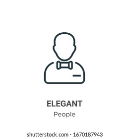 Elegant outline vector icon. Thin line black elegant icon, flat vector simple element illustration from editable people concept isolated stroke on white background