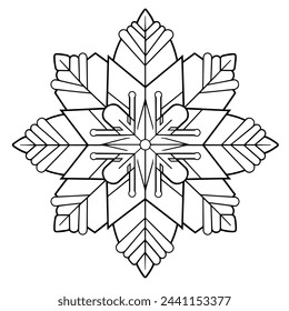 Elegant outline vector of a snowflake symbol.