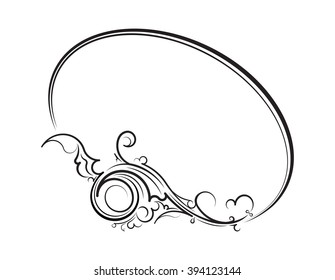 Elegant oval floral vector frame for your design or text.