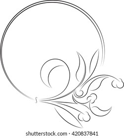 Elegant oval floral vector frame for your design or text.