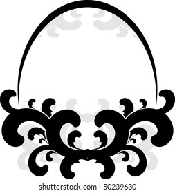 Elegant oval frame.